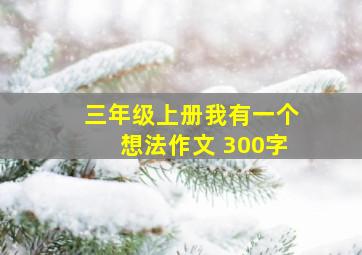 三年级上册我有一个想法作文 300字